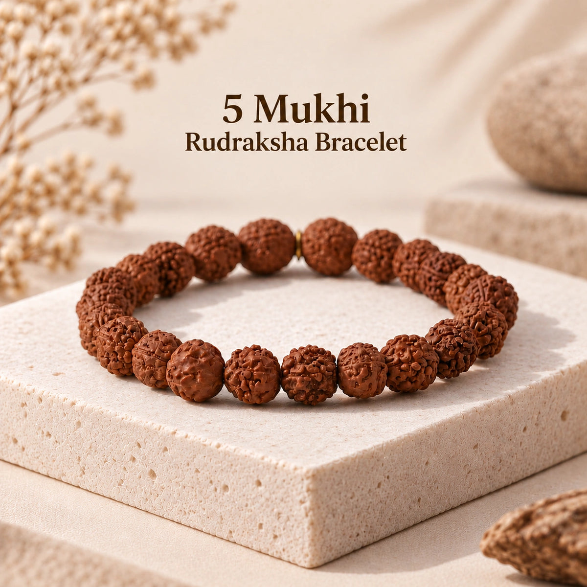5 Mukhi Rudraksha Bracelet - Peace, Focus & Protection