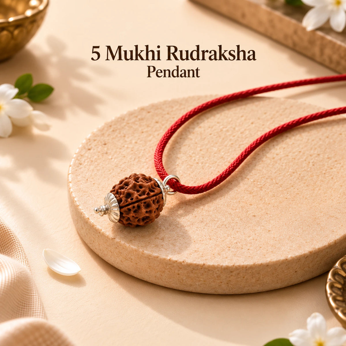 5 Mukhi Rudraksha Pendant - Certified