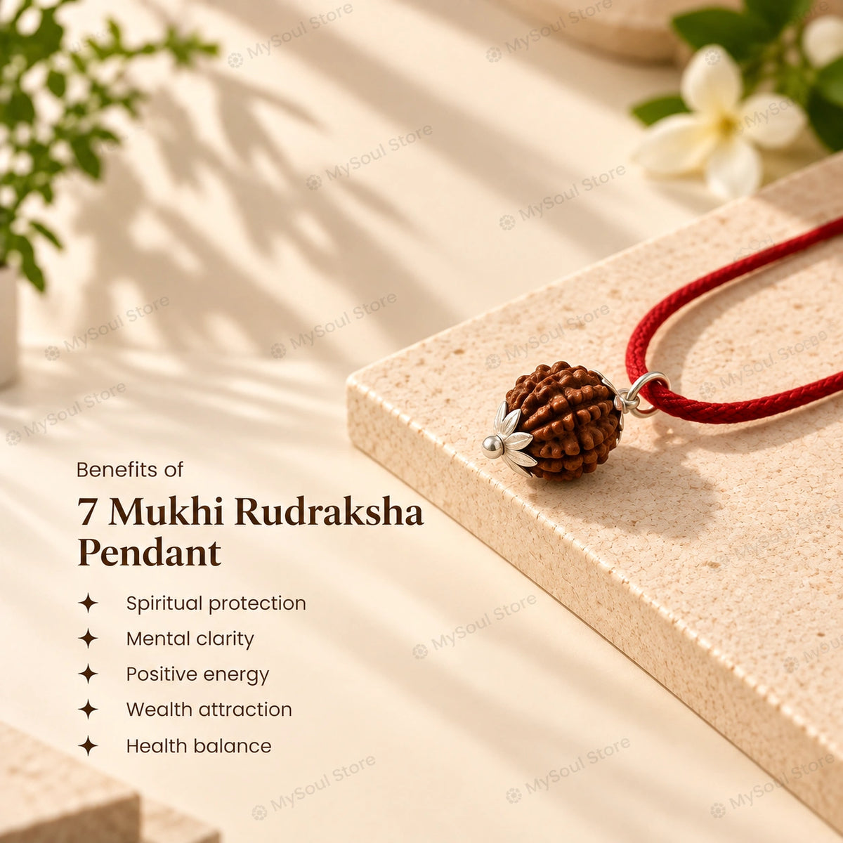 7 Mukhi Rudraksha Pendant - Certified