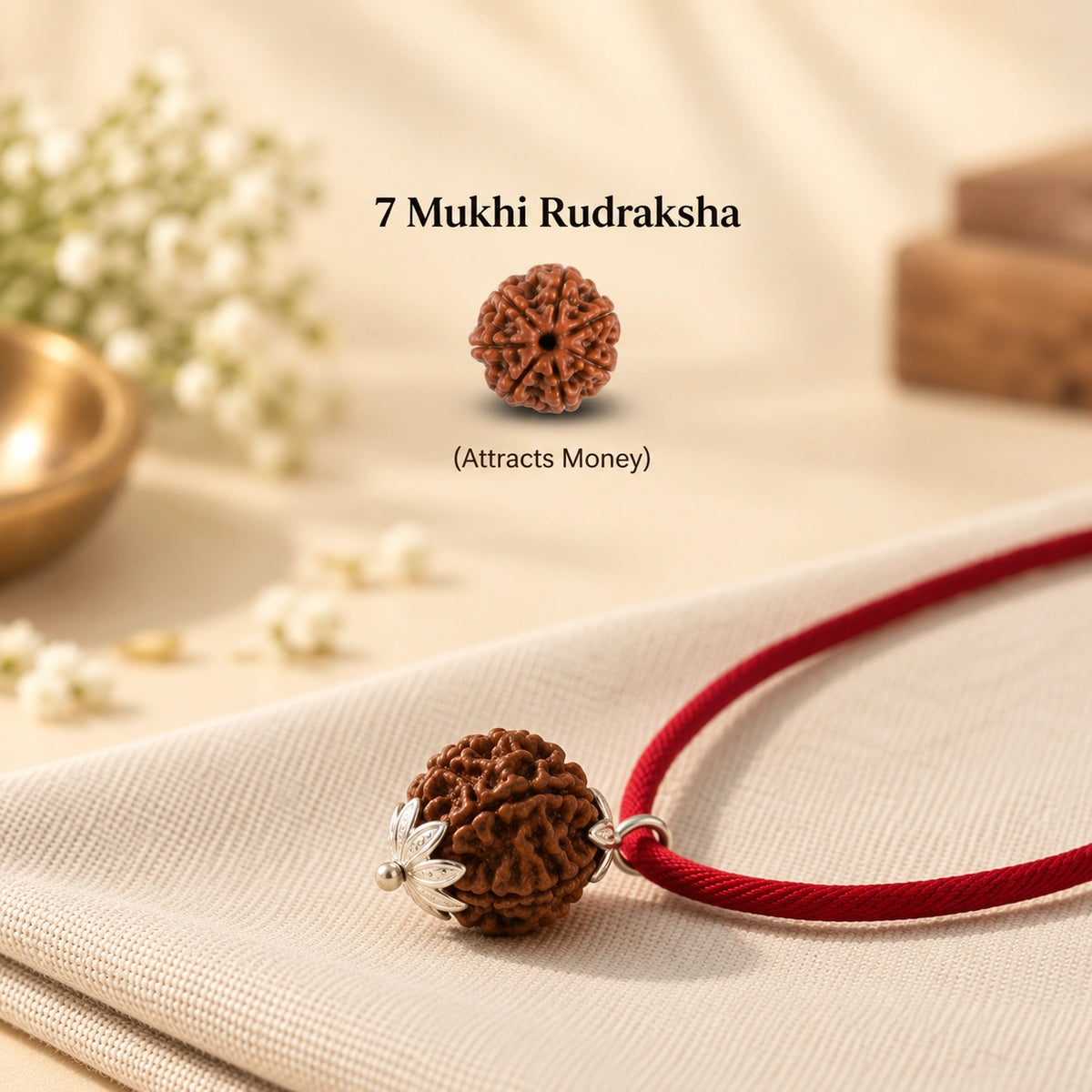 7 Mukhi Rudraksha Pendant - Certified