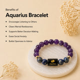 Aquarius (कुंभ राशि) Zodiac Bracelet - Amethyst & Lapis Lazuli