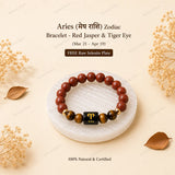 Aries (मेष राशि) Zodiac Bracelet - Red Jasper & Tiger Eye
