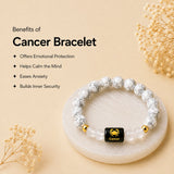 Cancer (कर्क राशि) Zodiac Bracelet - Howlite & Clear Quartz