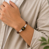 Capricorn (मकर राशि) Zodiac Bracelet - Garnet & Clear Quartz