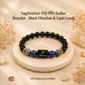 Sagittarius (धनु राशि) Zodiac Bracelet - Black Obsidian & Lapis Lazuli