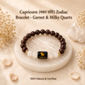 Capricorn (मकर राशि) Zodiac Bracelet - Garnet & Milky Quartz