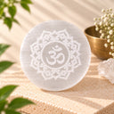 Circle Om Selenite Plate