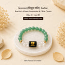 Gemini (मिथुन राशि) Zodiac Bracelet - Green Aventurine & Clear Quartz
