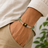 Gemini (मिथुन राशि) Zodiac Bracelet - Green Aventurine & Clear Quartz