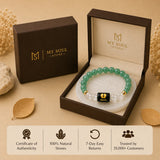 Gemini (मिथुन राशि) Zodiac Bracelet - Green Aventurine & Clear Quartz