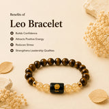Leo (सिंह राशि) Zodiac Bracelet - Tiger Eye & Citrine
