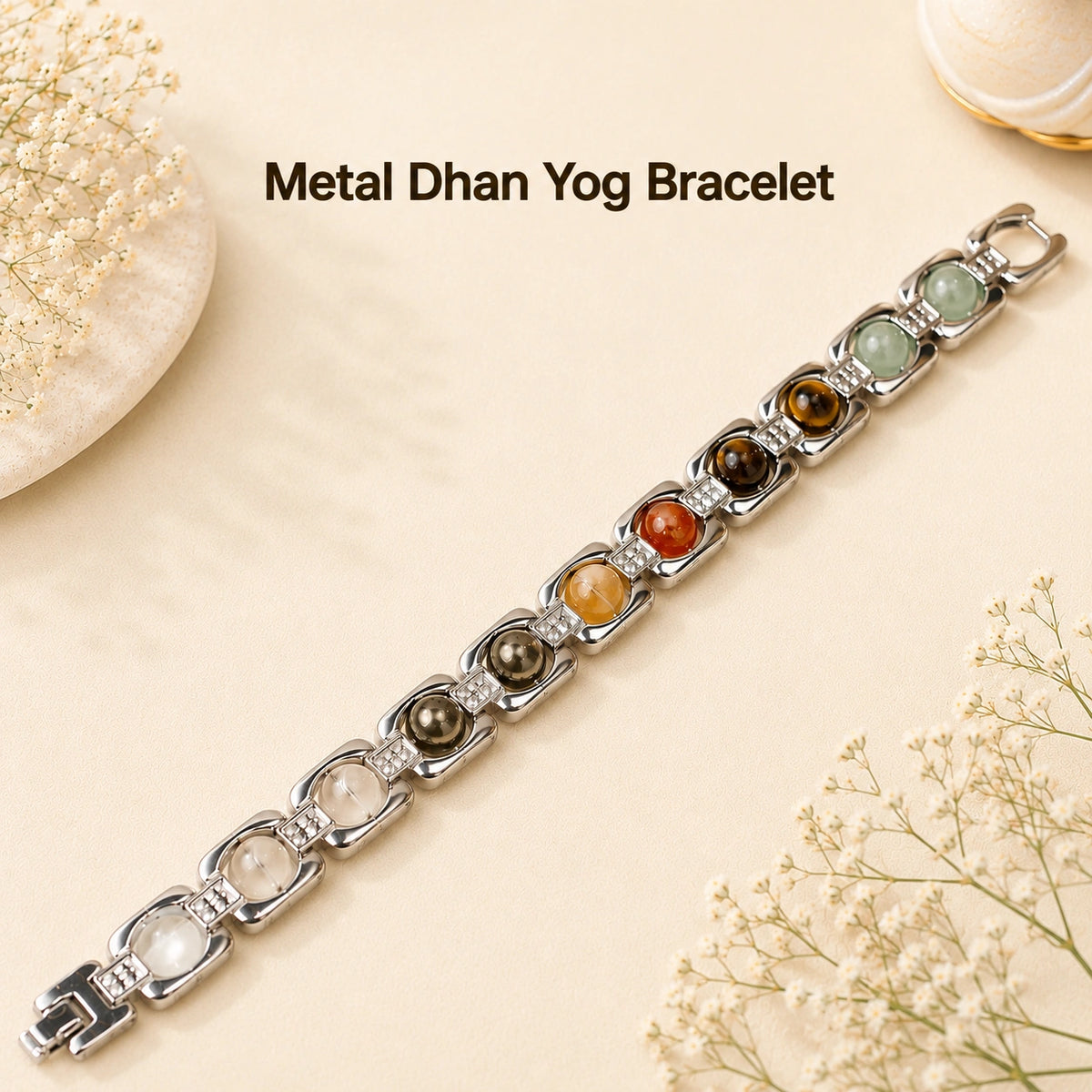Metal Dhan Yog Bracelet - 5 Powerful Crystals for Wealth & Growth
