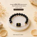 Scorpio (वृश्चिक राशि) Zodiac Bracelet - Black Obsidian & Clear Quartz