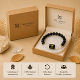 Scorpio (वृश्चिक राशि) Zodiac Bracelet - Black Obsidian & Clear Quartz