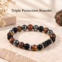Triple Protection Healing Bracelet With Damru 8mm