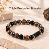 Triple Protection Healing Bracelet With Damru 8mm