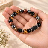 Triple Protection Healing Bracelet With Damru 8mm