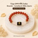 Virgo (कन्या राशि) Zodiac Bracelet - Carnelian & Clear Quartz