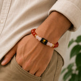 Virgo (कन्या राशि) Zodiac Bracelet - Carnelian & Clear Quartz