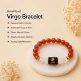 Virgo (कन्या राशि) Zodiac Bracelet - Carnelian & Clear Quartz
