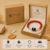 Virgo (कन्या राशि) Zodiac Bracelet - Carnelian & Clear Quartz