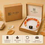 Virgo (कन्या राशि) Zodiac Bracelet - Carnelian & Clear Quartz