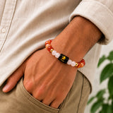 Virgo (कन्या राशि) Zodiac Bracelet - Carnelian & Clear Quartz