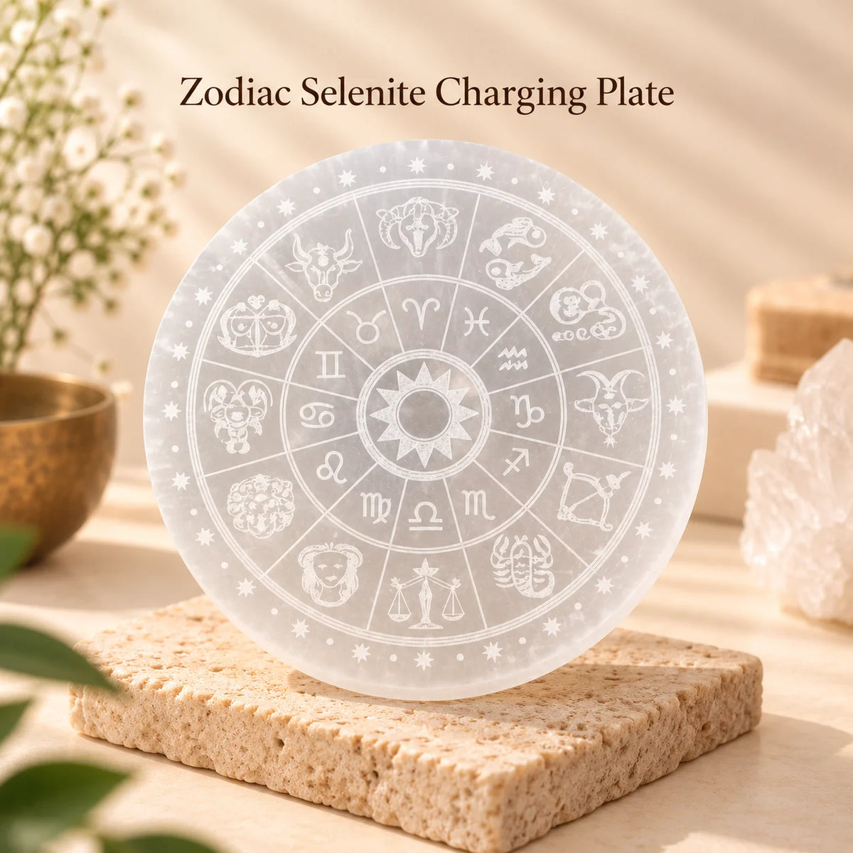 Zodiac Selenite Charging Plate